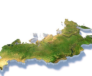 Russia Terrain Map