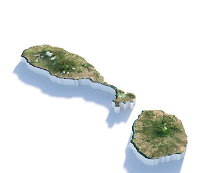 Saint Kitts and Nevis Terrain Map