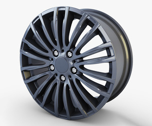 Style 345M Wheel Ferric Gray Mid Poly 3d Model