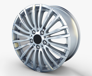 Style 345M Wheel Silver Mid Poly 3d Model