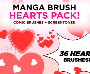 Valentines HEART Brushes for Photoshop, Procreate, and Clip Studio Paint
