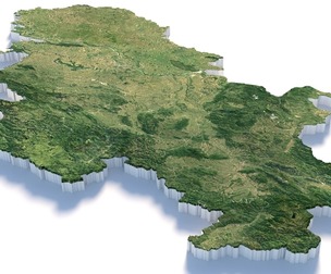 Serbia Terrain Map