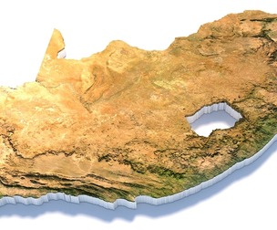 South Africa Terrain Map