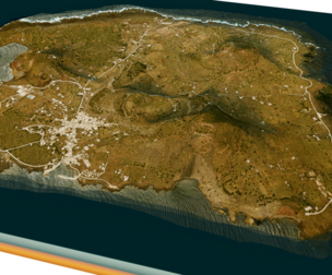 Linosa island 3d model terrain