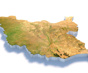 South Sudan Terrain Map