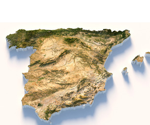 Spain Terrain Map