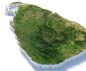 Sri Lanka Terrain Map