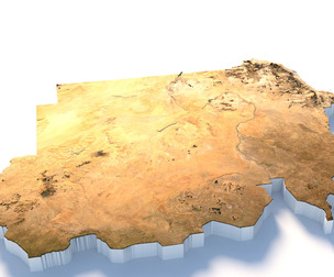 Sudan Terrain Map