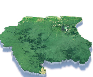 Suriname Terrain Map