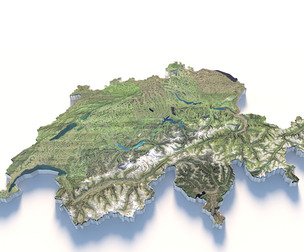 Switzerland Terrain Map