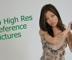 PRC131 - Asian Girl poses with weapons