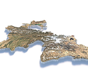 Tajikistan Terrain Map