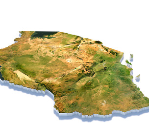 Tanzania Terrain Map