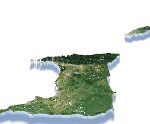 Trinidad and Tobago Terrain Map