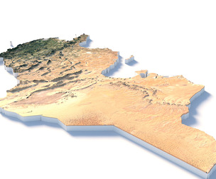 Tunisia Terrain Map