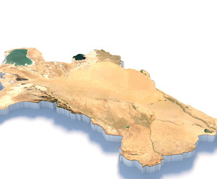 Turkmenistan Terrain Map