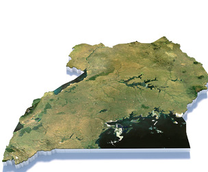 Uganda Terrain Map