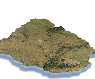 Uruguay Terrain Map