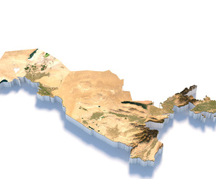 Uzbekistan Terrain Map