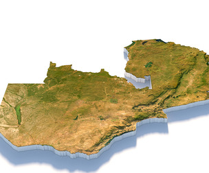 Zambia Terrain Map