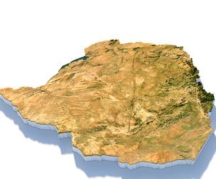 Zimbabwe Terrain Map