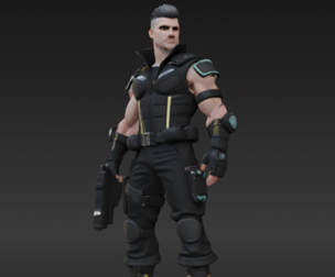 Cyberpunk Street Mercenary – 3D Animated and Printable Character Model