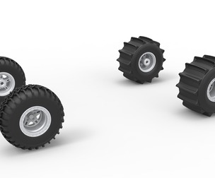 Wheel Set of Uphill Sand Racing Dragster Scale 1:25