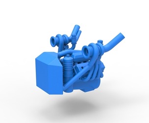 Engine of Uphill Sand Racing Dragster Version 3 Scale 1 to 25