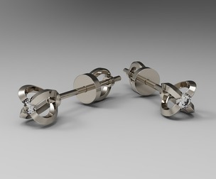 Earrings with twists. circle 2.5mm (Серьги с закрутками. круг 2.5мм)