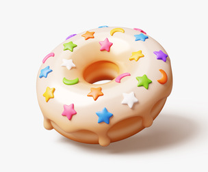 Donut with Star Sprinkles