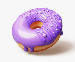 Purple Donut with Pearls