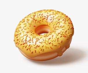 Yellow Donut with Sprinkles