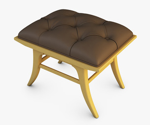 Crestaire Lena Ottoman in Saffron 3D Model