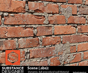 Procedural Wall SD scene(.sbs)
