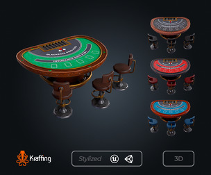 Blackjack Table V1 – Casino Gambling – Game Ready