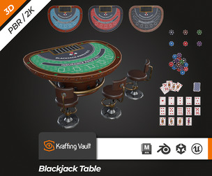 Blackjack Table V1 – Casino Gambling – Game Ready