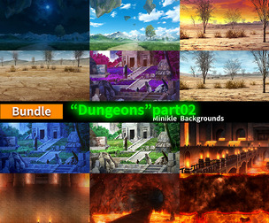 【Bundle】Fantasy Backgrounds “Dungeons"part02