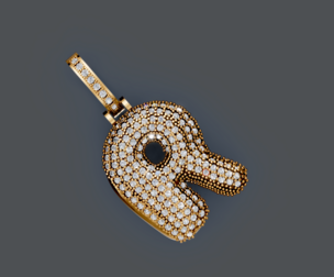 R Diamond Pendant