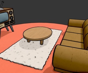 Living Room - Cartoon Style