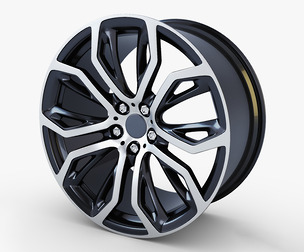 Style 375 wheel black Mid Poly 3D Model