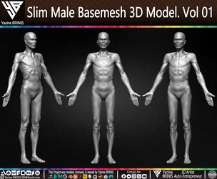 Slim Male Basemesh 3D Model. Volume 01