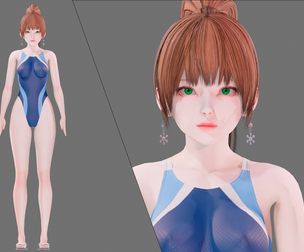 Bikini 0017 - UE5 - Unity - Blender - Animated - Realistic Female Character