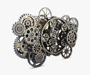 Gear Mechanism Low Poly v 2 3D Model