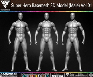 Super Hero Basemesh 3D Model (Male) Volume 01