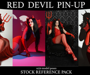 Red Devil Fantasy - Stock Model Pose Reference Pack