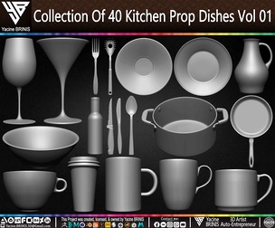 Collection Of 40 Kitchen Prop Dishes Volume 01