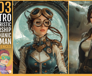 303 Retro Futuristic Starship Mechanic Woman