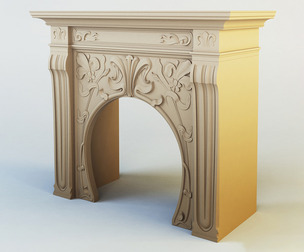 Art Nouveau Fireplace 3D Model
