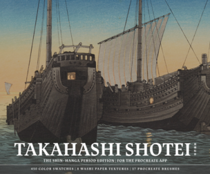 Takahashi Shotei Procreate Kit (Procreate Brushes, Washi Textures & Color Palettes)