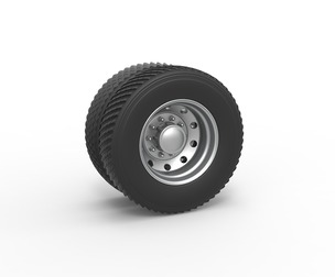 Rear double wheel of Pulling Semi truck Scale 1:25